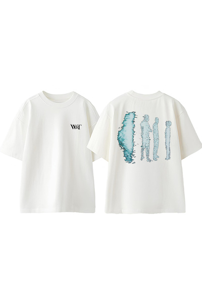 THEWERT Muški dizajnerski ranac Štampano Pamuk beli Oversize kroj T-shirt