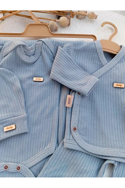 Bilge Trend Baby Girl Baby Boy Natural 7 Piece Gray Hospital Discharge Bodysu...