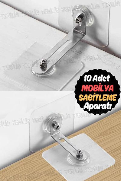 Yenilig Self-Adhesive Furniture Fixing Device Providing Safety from Earthquake – 10 Pieces