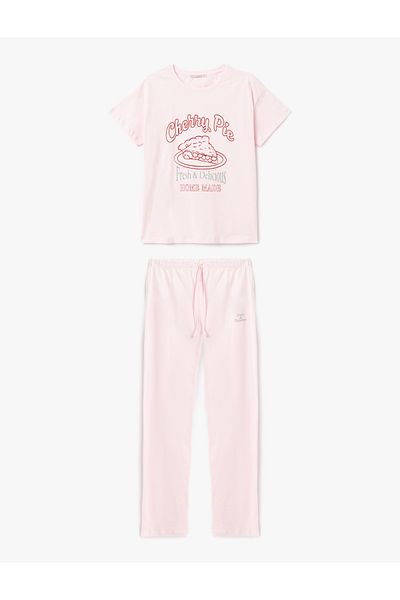 Koton Cotton printed short sleeve pajama set.