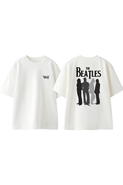 THEWERT The Beatles dizajn rukavica Štampano Pamuk bela Oversize kroj T-shirt