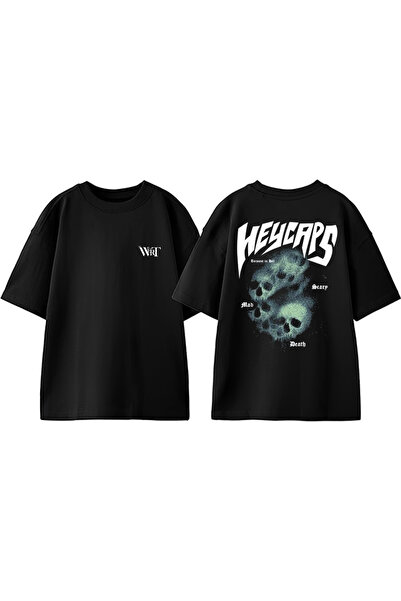 THEWERT Heycars Design Leđa Štampano Pamuk Crna Oversize kroj T-shirt