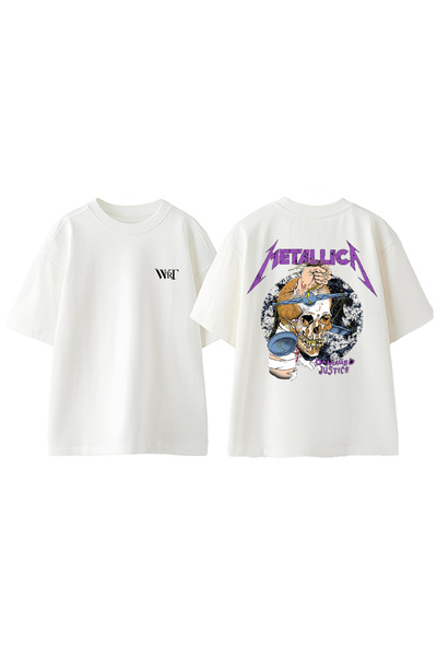 THEWERT Μπλουζάκι Metallıca Damaged Justice Design Back Printed Βαμβακερό λευ...