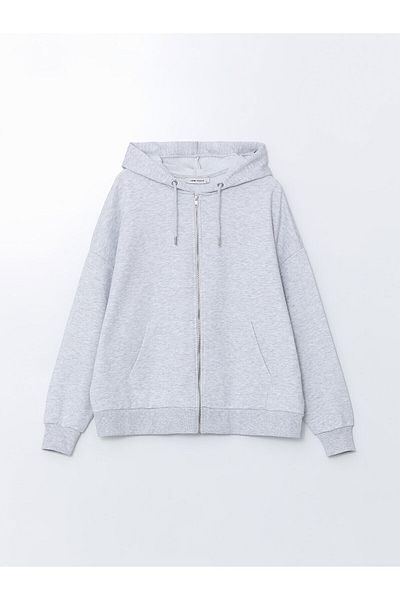 LC Waikiki Γυναικείο φούτερ με φερμουάρ Oversize με κουκούλα