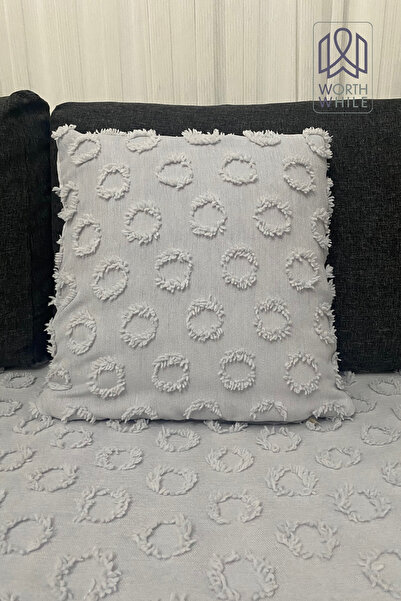 WorthWhile 45x45 см Шоніль Сірий Двосторонній Чохол для Дивана – Сучасний Декор