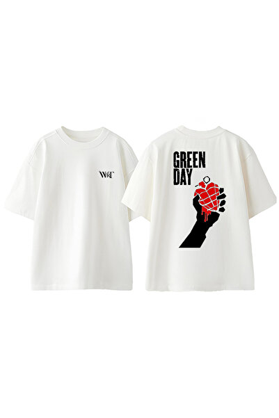 THEWERT Green Day Design Rukotvorska torba Štampano Pamuk Bela Oversize kroj ...