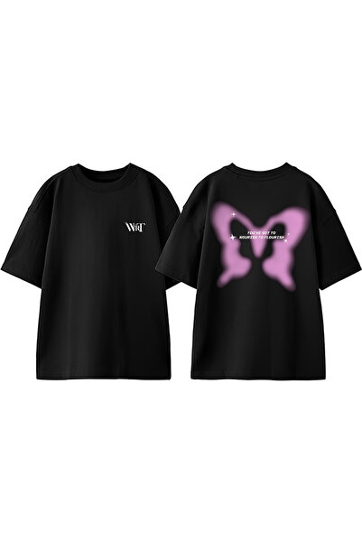 THEWERT Nourish Design - Leđa Štampano Crna Pamuk Oversize kroj T-shirt