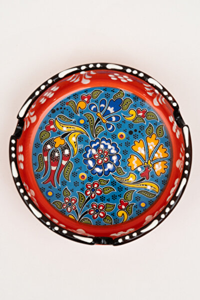 Sarn Patterned Round Ceramic Ash Plate 1 Piece