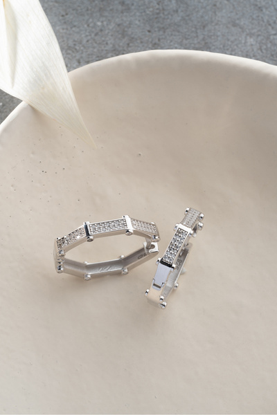 Silvano Jewelry 925 Ayar Gümüş Trend Küpe