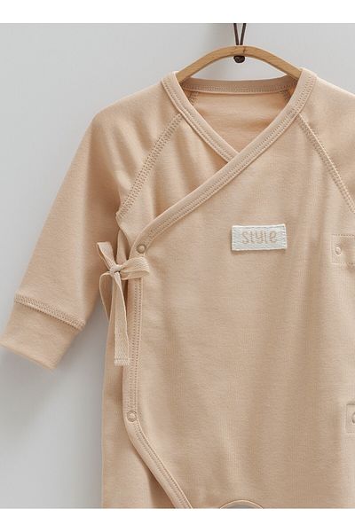 Caramell Baby Girl's Jumpsuit 100% Cotton with Side Straps (0-1, 1-3 Months Boots - 3-6 Months Without Boots)