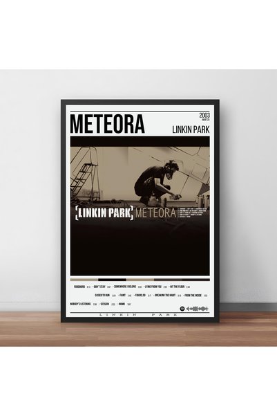Orendart Linkin Park - Meteora Albüm Spotify Çerçeveli Poster Tablo