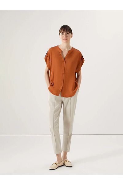 LC Waikiki Lcwaikiki Classic Runaway Collar Oversize Women's Blouse