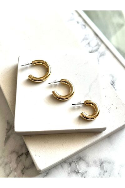 DEMOKAN أقراط نسائية 3 قطع أقراط أنبوبية