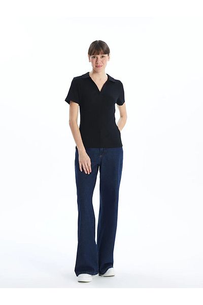 LC Waikiki Tricou de damă LCWAIKIKI Classic New Black Polo Guler