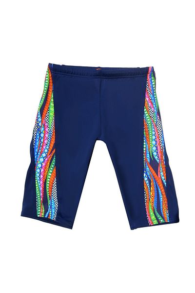 Endeep Boy's Patterned Navy Blue Jammer Swimming Swimsuit