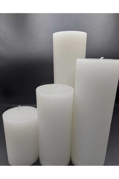 Pars Soya Parafinli BEYAZ Çap:7 Cm Boy:10-15-20-25 Cm Silindir Blok Mum 460-4...