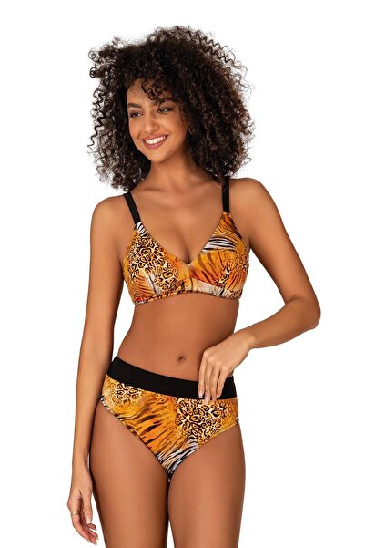 Endeep Kadın Kaplan Desen Toparlayıcı Bikini Takımı