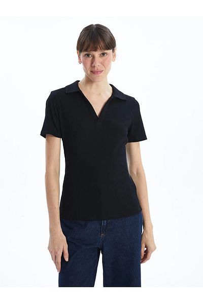LC Waikiki Tricou de damă LCWAIKIKI Classic New Black Polo Guler