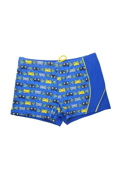 Endeep Boy's Patterned Dark Blue Shorts Swim Trunks