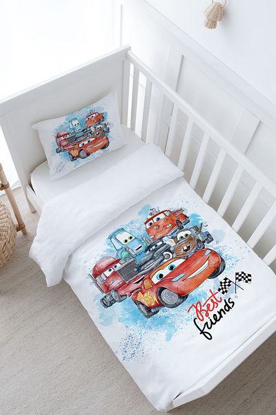 Tuğba Kuğu 100X150 Cartoon Duvet Cover Set - Racer Lightning and Friends