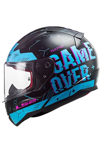 LS2 RAPID PLAYER SİYAH-MAVİ KASK