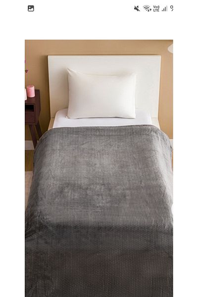 LC Waikiki Lcw Home Grey Bud Patterned Single Blanket 150X220 cm