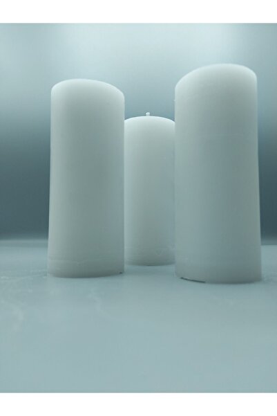 Pars Soya Parafinli Beyaz 3 Adet 18 Saat Yanma Süreli Çap:5 Cm Boy:10 Silindir Blok Mum Beyaz