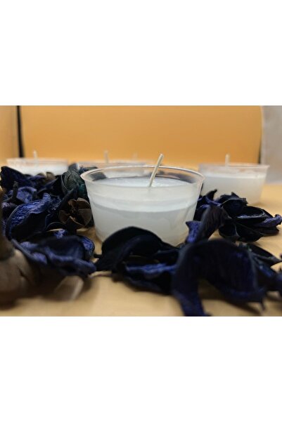 Pars Bardak Içine Uygun Kapsül Mum 10 Adet Beyaz Soya Parafinli Dekoratif Bey...