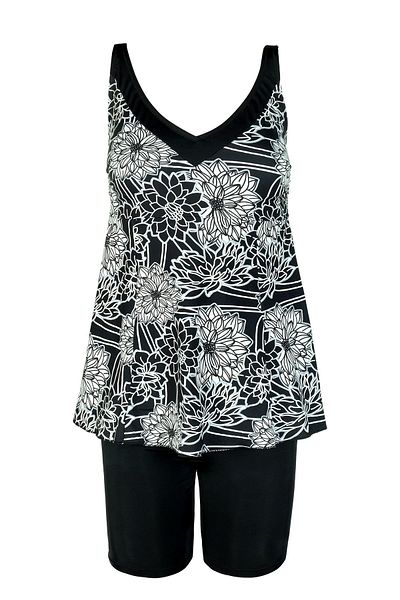 Endeep Set tankini cu modele florale pentru damă