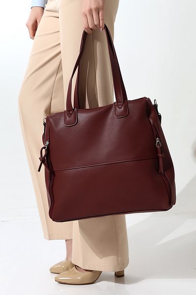 Moda azza GEANT DE UMAR DE FEMEIE DE DIMENSIUNE MARE, CASUAL, ROSU Claret, CU FERMOARE