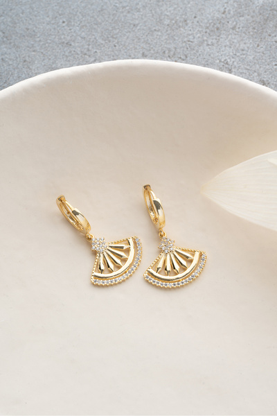 Silvano Jewelry 925 Ayar Gümüş Gold Trend Küpe