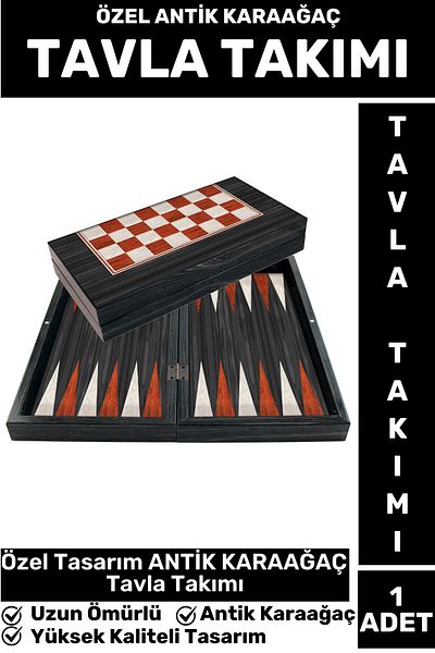 Wintoup Elite High-Quality Long-Lasting Family Home Dating Coffee Cafe Play Team Antique Darkwood Tavla Team