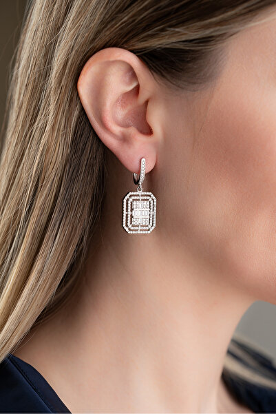 Silvano Jewelry 925 Ayar Gümüş Baget Küpe