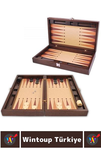 Wintoup Elite Series Long-Lasting Family Home Dating Coffee Cafe Game Set Custom Bag Dark Color Tavla Suit