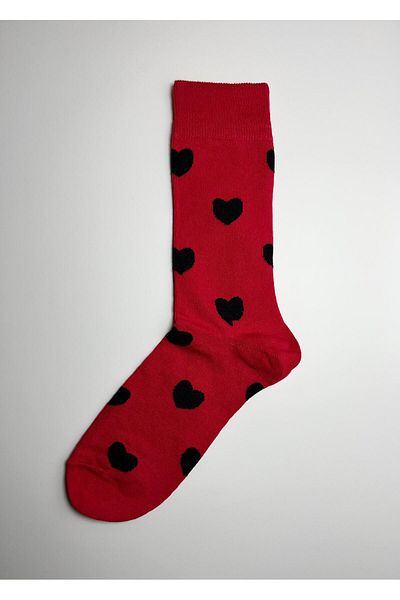 Rumon Heart Patterned Cotton Women's Socks