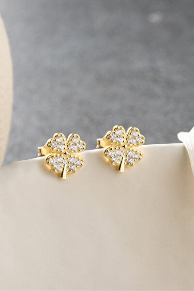 Silvano Jewelry 925 Ayar Gümüş Yonca Küpe