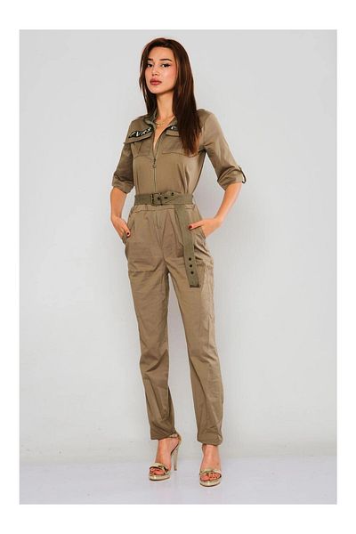 MODATALİKA Modatalika Women's Khaki Color Jumpsuit
