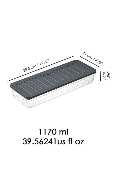 Palica Set of 4 Anthracite Storage Containers - 4X1170Ml Suitable for Microwave and Deep Freezer