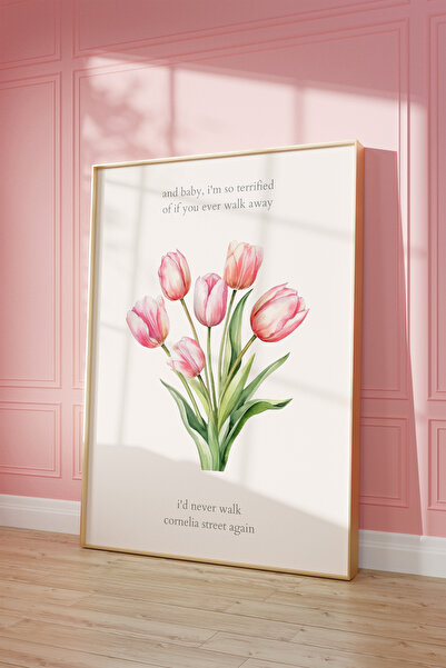 Vinca Prints Flowers Poster, Taylor Swift Lyrics Poster, Çiçek Desenli Poster, Estetik Poster