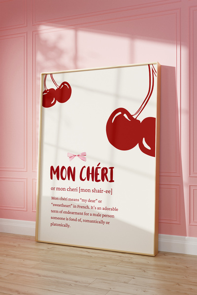 Vinca Prints Pink Bows Coquette Estetik Poster, Pinterest Estetik Poster, Ma Cherie Poster, Cherry Poster