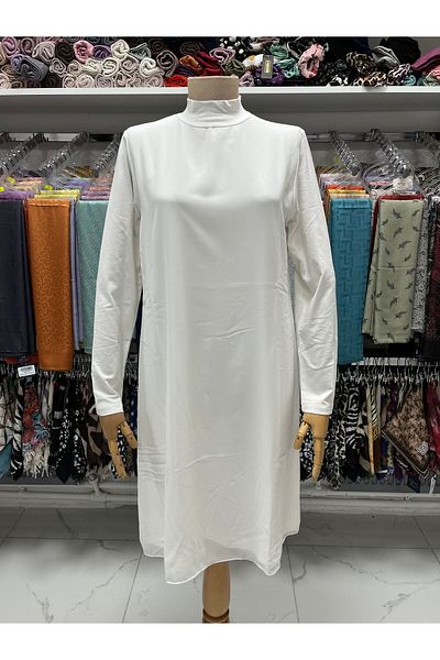 Zeynep Butik Efraze Long Sleeve Front Chiffon Throat Combed Cotton Tunic Underwear 777 1648