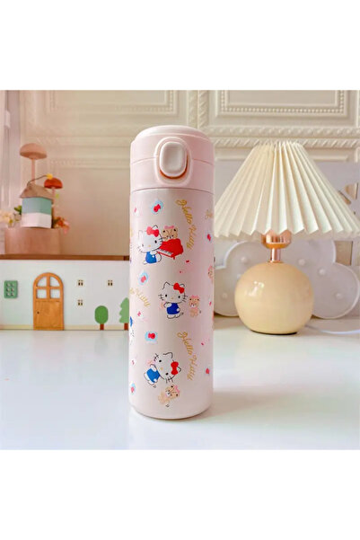 bundle island Çocuk termos matara paslanmaz çelik hello kitty figürlü açık pe...