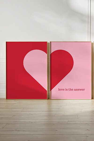 Vinca Prints İkili Poster Seti, Love is the answer poster, Estetik Poster Set...