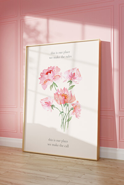 Vinca Prints Flowers Poster, Taylor Swift Lyrics Poster, Çiçek Desenli Poster, Estetik Poster