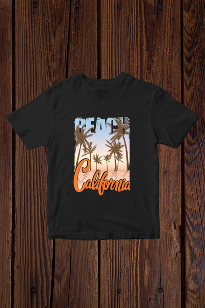 FECCY Tricou supradimensionat din bumbac cu imprimeu California