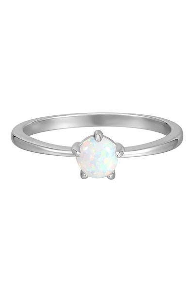 Rafaela Donata Silberring Ring Sterling Silber Opal (synth.) weiß