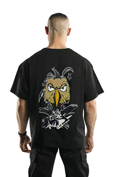 FECCY Tricou oversize din bumbac cu imprimeu Born To Be