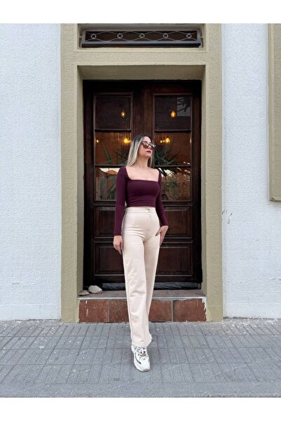 BASIC.ES Kadın Yumuşak Suni Deri İçi Şardonlu Pantalon