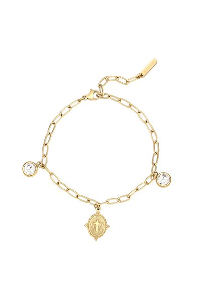 eastside Edelstahlarmband Armband Edelstahl gelbgold Zirkonia weiß