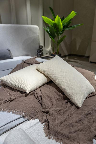 OTEXSA Ecru 4 Layer Muslin Pillow Case (50X70Cm 2Pcs)